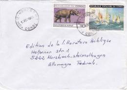 MARCOPHILIE, COVER Lettre, CONGO, Cachet 1995 De POINTE NOIRE Pour L'ALLEMAGNEYv 990E.887 ELEPHANT VOILE/4048 - Altri & Non Classificati