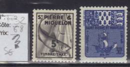 St PIERRE ET MIQUELON 1938 /47 -- Taxe -- N° 32 Et 68 Neuf  Sans Gomme -- - Segnatasse