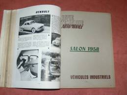 VOITURES CAMIONS CARS AUTOCARS SPECIAL SALON DE L AUTO 1958  REVUE TECHNIQUE AUTOMOBILE N°  150 OCTOBRE 1958E - Auto