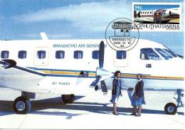 BOPHUTASWANA MAXICARD AIRPLANE WOMAN OFF SET OF 4  14 CENTS STAMP DATED 16-10-1986 CTO SG? READ DESCRIPTION!! - Bophuthatswana