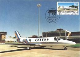 BOPHUTASWANA MAXICARD AIRPLANE AIRPORT OFF SET OF 4  30 CENTS STAMP DATED 16-10-1986 CTO SG? READ DESCRIPTION!! - Bophuthatswana