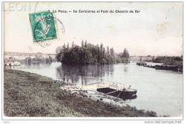 CPA Du PECQ   (78) - Ile Corbières Et Pont Du Chemin De Fer -1909  - TIMBRE TAXE - Le Pecq
