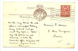 1 1/2 P OBL ONDULÉE PAQUEBOT DE MARSEILLE-GARE 1933 CARTE DU RMS CARTHAGE - Covers & Documents