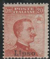 ITALIA 1917 (LIPSO) - Yvert #9 - MLH * - Egeo (Lipso)