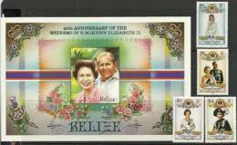 40 Ieme Anniversaire Du Mariage D'Elisabeth II Et Du Prince Philipe. Yv. 842/5 + BF 78 Neufs ** Cote 16,00 € - Belize (1973-...)
