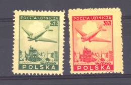 Pologne  -  Avion  -  1946  :  Yv  14-15  ** - Nuevos