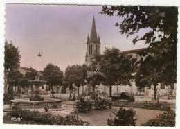 CASTELMORON. -  Le Jardin Public Et Le Clocher.   CPM Dentelée - Autres & Non Classés