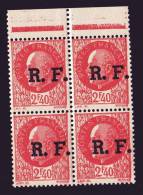 France Lot De 4 Timbres Libération Pétain Surchargés Neufs S.ch.n°12 Cote 58€ - 1941-42 Pétain