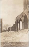 Grinnell IA Iowa, Iowa College Campus Building, Snowy Scene, C1900s Vintage Real Photo Postcard - Autres & Non Classés