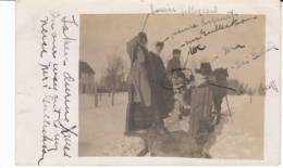 Iowa City IA Iowa, Group Of People In Snowy Scene, C1900s/10s Vintage Real Photo Postcard - Iowa City