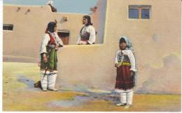 Albuquerque NM New Mexico, Pueblo Indian Isleta Pueblo, C1930s Vintage Curteich Linen Postcard - Albuquerque