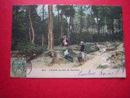 CPA  91  IGNY  L´ ENTREE DU BOIS DE VERRIERES  ANIMEE  VOYAGEE   1906 TIMBRE - Igny