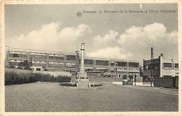 Belgique -ref A100- Frameries -le Monument De La Resistance Et L Ecole Communale   - Carte Bon Etat - - Frameries