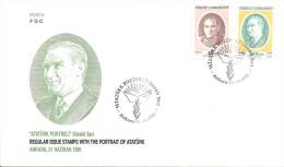 Turkey; FDC 1996 Regular Stamps With The Portrait Of Ataturk - FDC