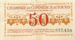 Billet Réf 166. Chambres De Commerce De Tours - 50 Centimes - Chambre De Commerce