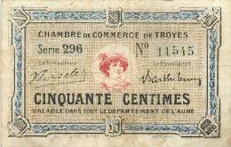 Billet Réf 178. Chambres De Commerce De Troyes - 50 Centimes - Chambre De Commerce