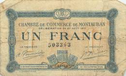 Billet Réf 194. Chambre De Commerce De Montauban- 1 Franc - Chambre De Commerce