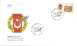 Turkey; FDC 1996 The 50th Year In Press - FDC