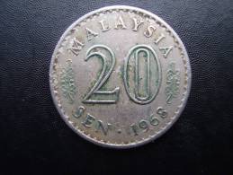 MALAYSIA  1968 20 Sen  Copper-nickel Coin  USED IN  GOOD CONDITION . - Malaysia