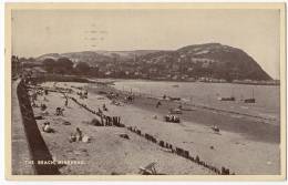 The Beach, Minehaed, Somerset, Used Postcard 1952 - Minehead