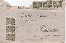 REGISTERED COVER INFLATION, 6 STAMPS ON COVER, 1947, ROMANIA - Briefe U. Dokumente