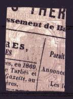 France Timbre Journaux N°1 Ob.(b) 1868 Cote 85 € - Zeitungsmarken (Streifbänder)