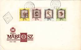 COAT OF ARMS, SKI, BUTTERFLY, 1962, FIRST DAY COVER, 4 STAMPS ON COVER, HUNGARY - FDC