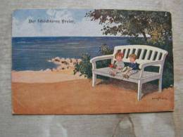 Ad. Hoffmann  Der Schüchterne Freier  Children Sitting - Near Seaside  D102094 - Hoffmann, Ad.