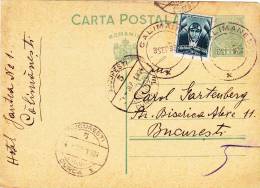 CP,POSTCARDS,STAPM PRINTED,CAROL II,1934,USED,ROMANIA. - Storia Postale