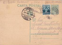 CP,POSTCARDS,STAPM PRINTED,CAROL II,1934,USED,ROMANIA. - Covers & Documents