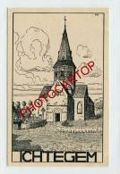 ICHTEGEM-Eglise-Dessin-Carte Allemande-Guerre 14-18-1WK-Militaria-BELGI EN-BELGIQUE-Flandern- - Ichtegem