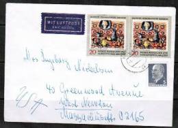 EAST GERMANY    Mixed Airmail Cover To "West Newton,Mass, USA" (7/17/69) - Cartas & Documentos