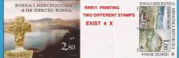 1994 X 13,19 BOSNIA CROATIAN PART MOSTAR RR ! First Print. Error Correction TWO STAMPS  Museum Piece BIG RARITY ONLY 4 P - Errori Sui Francobolli