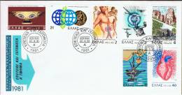 GR Griechenland 1981 Mi 1449-55 FDC Motive - Brieven En Documenten