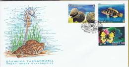 GR Griechenland 1981 Mi 1456-61 FDC Fische - Brieven En Documenten