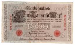 Billet - Allemand - 1000 Mark - 1910 - Lettre S - N° 6689881L - Pick 44b - 1000 Mark