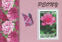 O) 2010 RUSSIA, KYRGYKISTAN -RUSSIA, PEONY AND BUTTERFLY, SOUVENIR MNH - Altri & Non Classificati