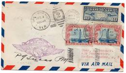 First Flight Air Mail USA To Mexico 1928 Cover - 1c. 1918-1940 Storia Postale
