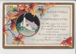 Greetings On Thanksgiving Usa 1925 PC - Thanksgiving
