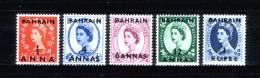 BAHRAIN / 1956-57 / SG 97-101 / MH / VF - Bahrein (1965-...)