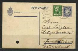 TOP!! NORWEGEN * GANZSACHE * BREVKORT * MIT ZUSATZFRANKATUR * 1926 **!! - Entiers Postaux