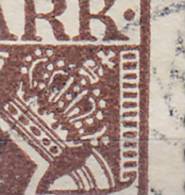 Denmark 1922 AFA 11 X    50 Ø Postage Due Portomarke ERROR Variety 2 Missing Pearls Right Side Of Crown (2 Scans) !! - Abarten Und Kuriositäten