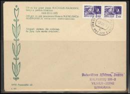 RUSSIA USSR Private Cancellation And Private Overprint LITHUANIA PANEVEZYS PAN-62-V46 Maironis Literature Poet - Locales & Privados