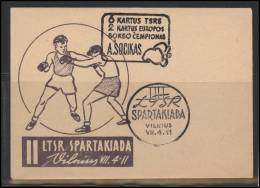 RUSSIA USSR Private Cancellation On Private Envelope LITHUANIA VILNIUS VNO-klub-004 B Boxing - Locales & Privados