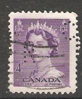 Canada  Queen Elizabeth II  (o)  Perfin CPR - Perfin