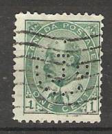 Canada  King Edward VII  (o)  Perfin J Co  Monogram - Perforiert/Gezähnt