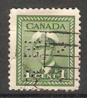 Canada  1942 War Effort  (o)  Perfin OHMS - Perforadas