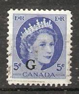 Canada  Queen Elizabeth II  (o)  Optd. G - Aufdrucksausgaben