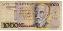 BILLET # BRESIL # 1988 # 1000  CRUZEIROS  #  CIRCULE # MACHADO DE ASSIS - Brasilien