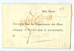 GESCHREVEN BRIEF Uit 1826 * Van AMSTERDAM Naar De ZWOLLE GROOT LANGSTEMPEL AMSTERDAM  (7367) - ...-1852 Prephilately